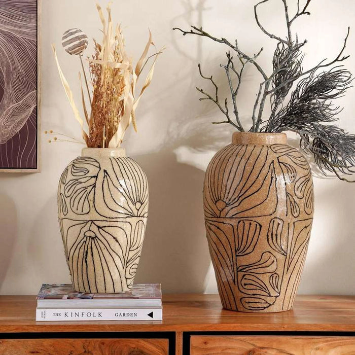 Aya Stoneware Decor Vase 20.5X20.5X32Cm - Brown