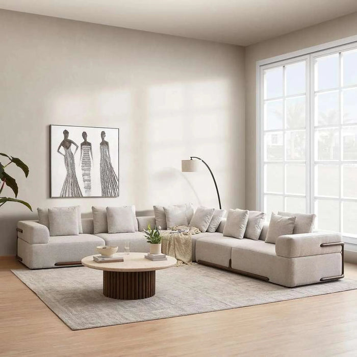 Aycox Corner Sofa Set - Beige