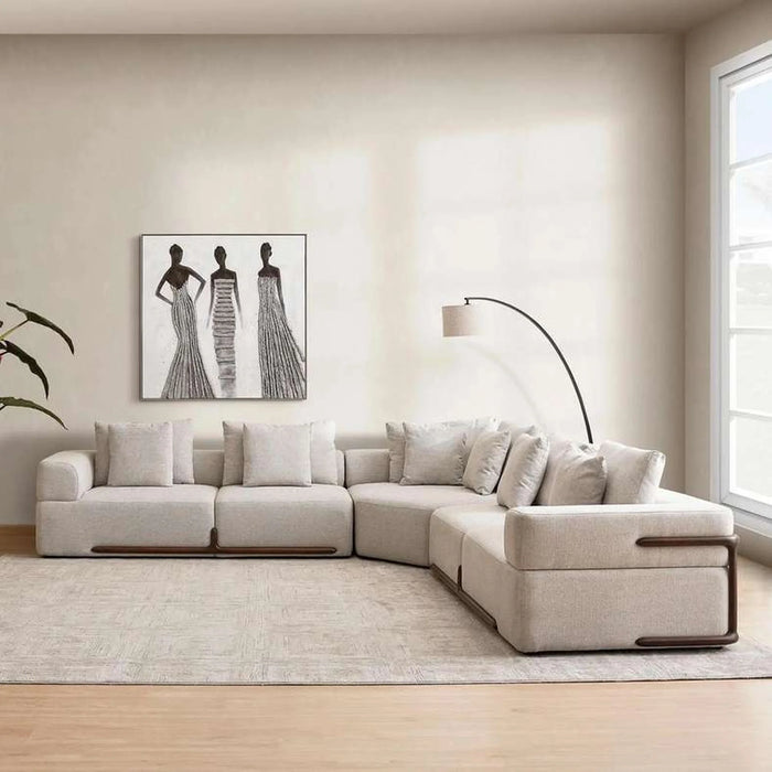 Aycox Corner Sofa Set - Beige