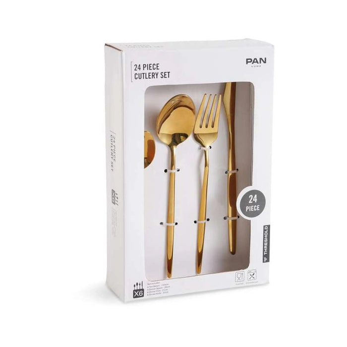 Ayda 24-Piece Cutlery Set -Gold Pan Home
