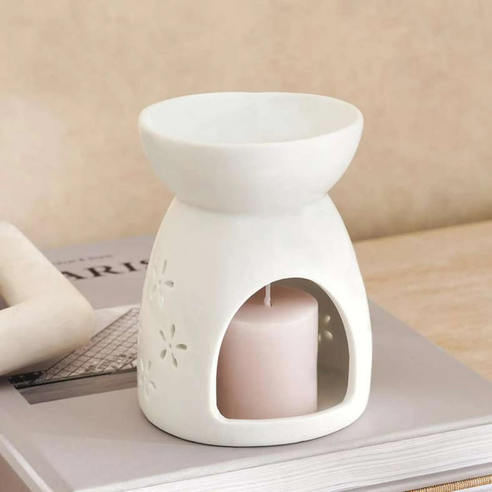 Aylia Ceramic Oil Burner 8X11Cm - White