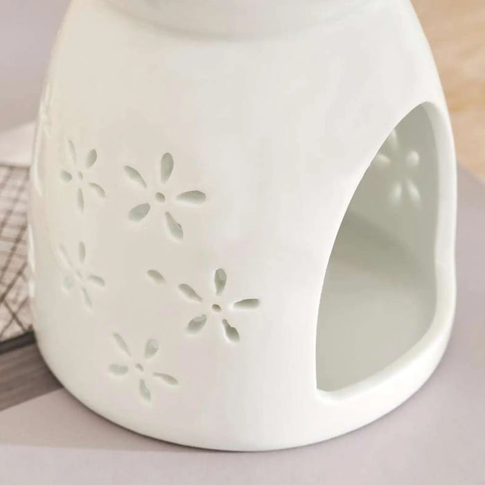Aylia Ceramic Oil Burner 8X11Cm - White