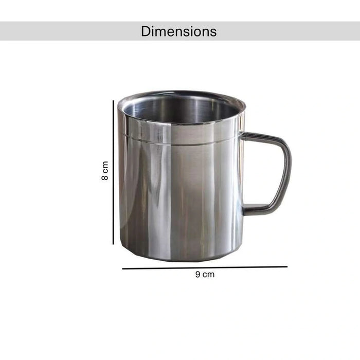 Ayra Double Wall Stainless Steel Mug 443Ml -Chrome