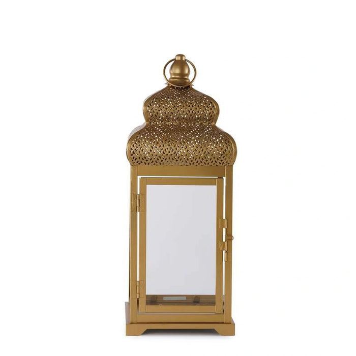 Aziza Metal Lantern 16X16X40Cm- Gold