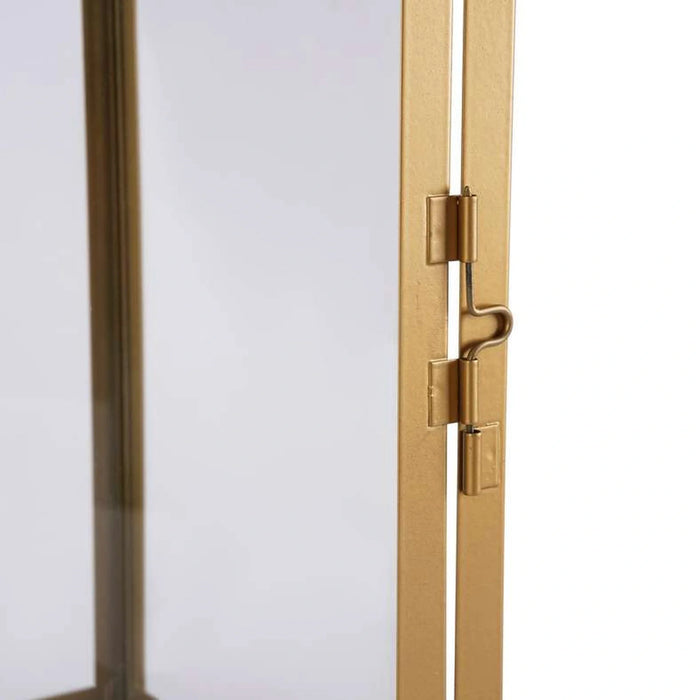 Aziza Metal Lantern  18X18X47Cm- Gold