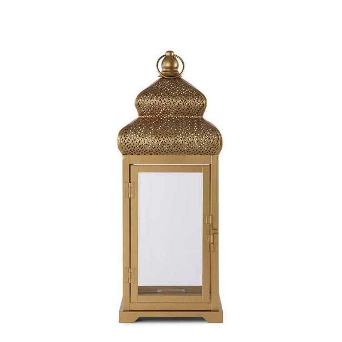 Aziza Metal Lantern  18X18X47Cm- Gold