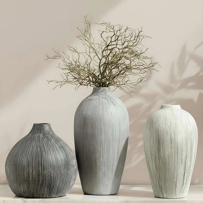 Azul Ceramic Amphora Vase 20X20X34Cm - Grey