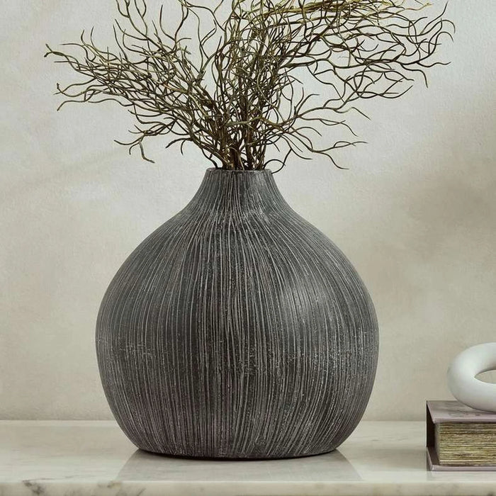 Azul Ceramic Bulb Vase 27X27X27Cm - Dark Blue