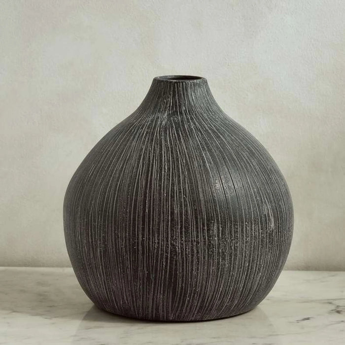 Azul Ceramic Bulb Vase 27X27X27Cm - Dark Blue
