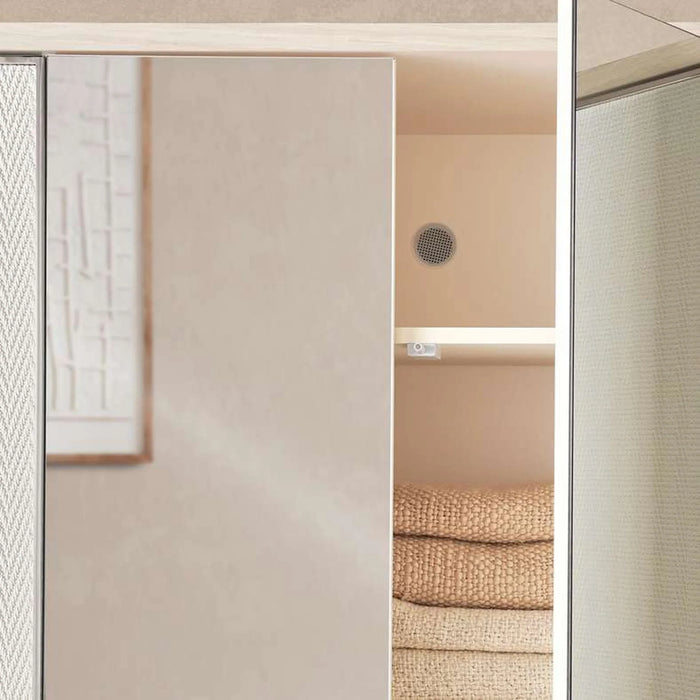 Azulite 6 Door Wardrobe With Mirror - Beige