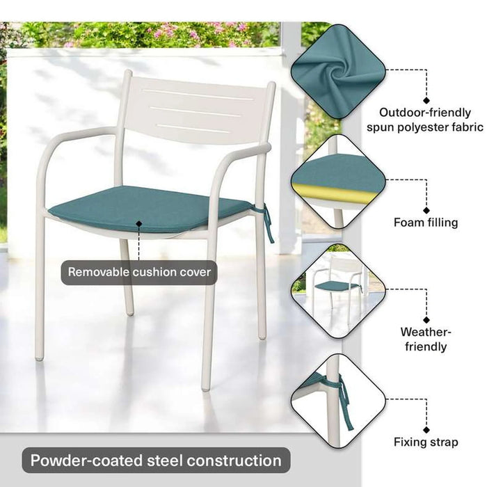 Azuro Outdoor Steel Chair - White