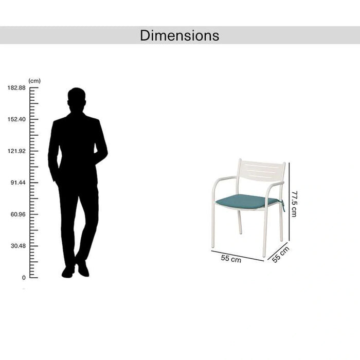 Azuro Outdoor Steel Chair - White