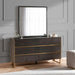 Baclone Dresser With Mirror - Brown & Gold Pan Home
