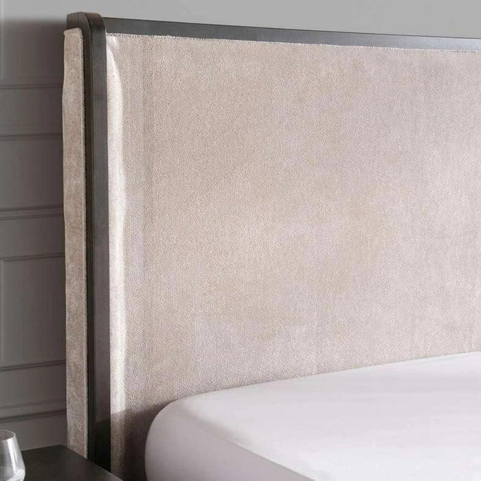 Baclone King Bed 180X200 Cm Upholstered - Beige & Brown Pan Home