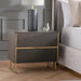 Baclone Night Stand With 2 Drawer - Brown & Gold Pan Home