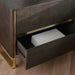 Baclone Night Stand With 2 Drawer - Brown & Gold Pan Home
