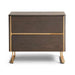 Baclone Night Stand With 2 Drawer - Brown & Gold Pan Home