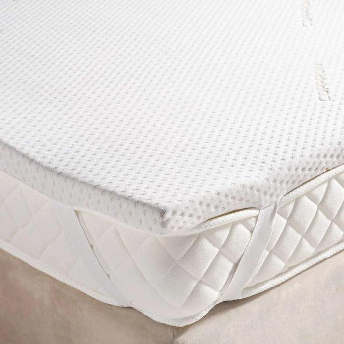 Balance Copper Infused Memory Foam Mattress Topper 120X200X4Cm-White Pan Home