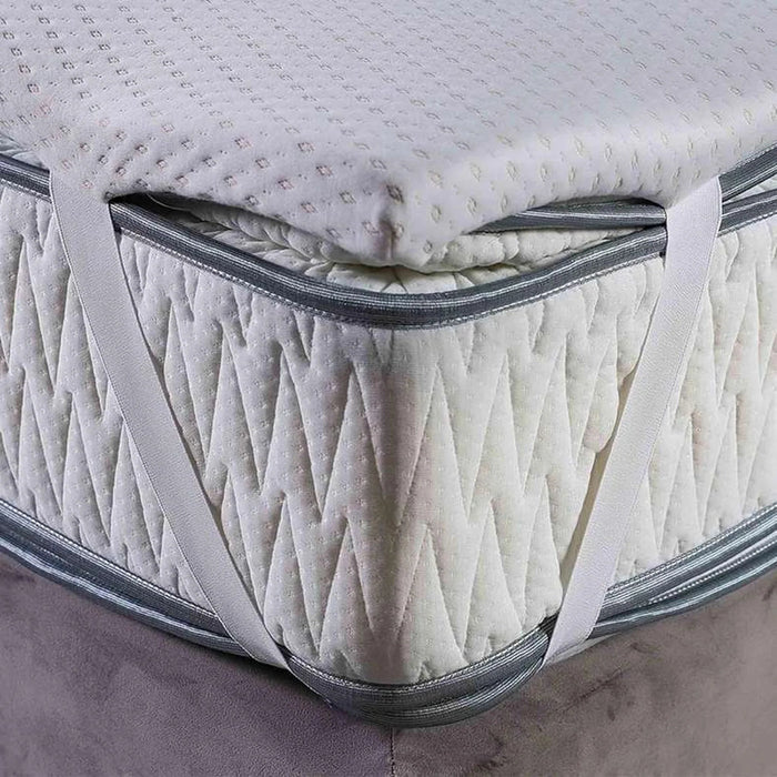 Balance Copper Infused Memory Foam Mattress Topper 160X200X4Cm-White Pan Home