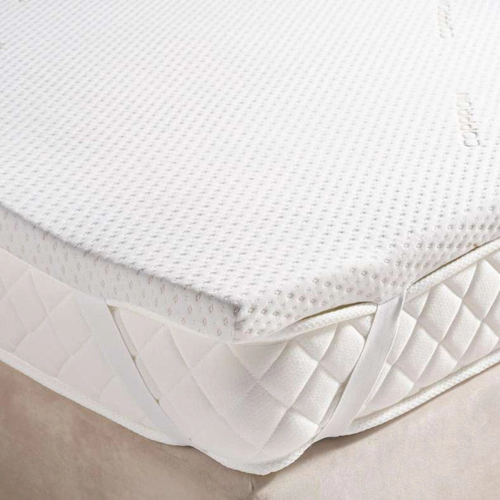 Balance Copper Infused Memory Foam Mattress Topper 180X200X4cm-White Pan Home