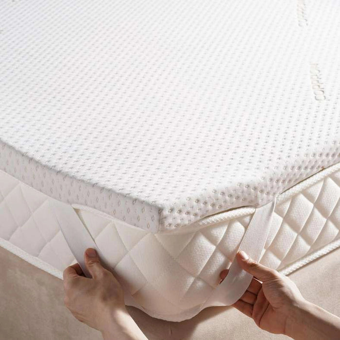 Balance Copper Infused Memory Foam Mattress Topper 180X200X4cm-White Pan Home