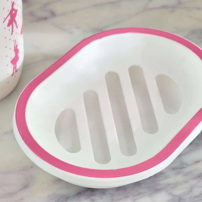 Ballerina Bath Accessories 3Pc Set-Pink Pan Home