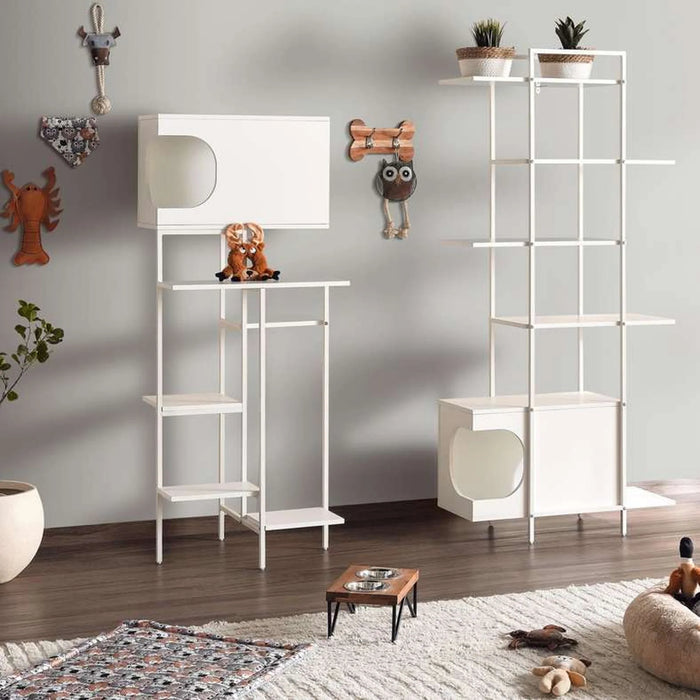 Bama Cat Tree Pet Furniture Melamine - White