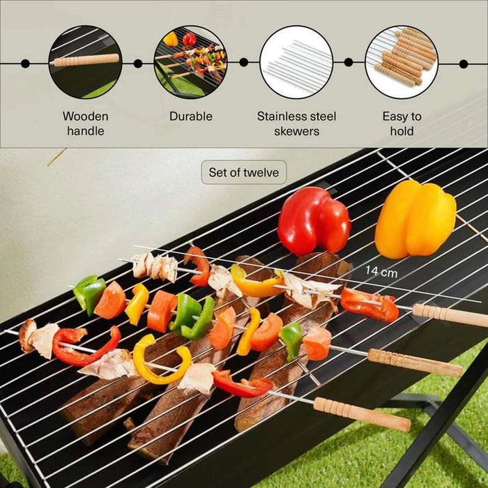 Barbeque 12-Piece Skewers -Natural Pan Home