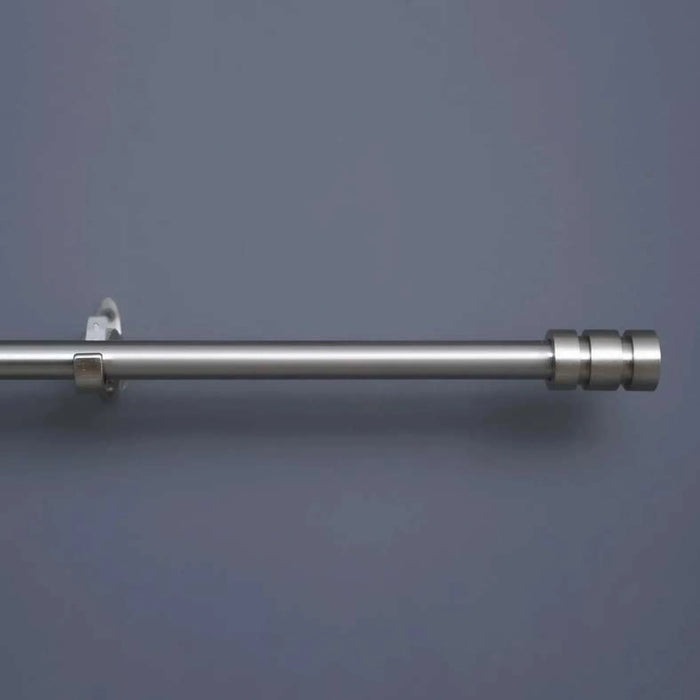 Barrel 19/16Mm Single Curtain Rod Extendable 70X122Cm-Satin Silver