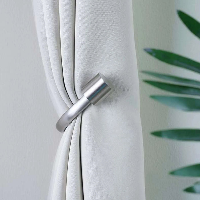 Barrel 2-Piece Tieback-Satin Silver