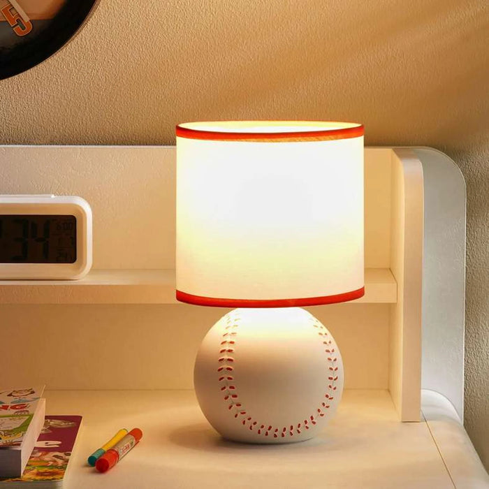 Baseball E14 Ceramic Table Lamp Dia 16X27.5Cm - White