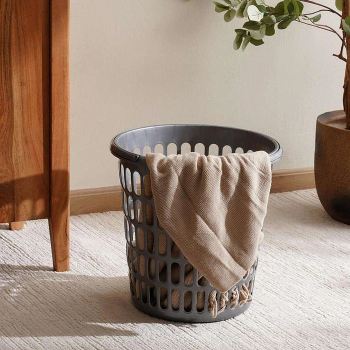 Basic Laundry Basket With Handle - Grey Pan Home