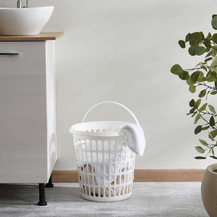 Basic Laundry Basket With Handle 10.50X38Cm - White Pan Home