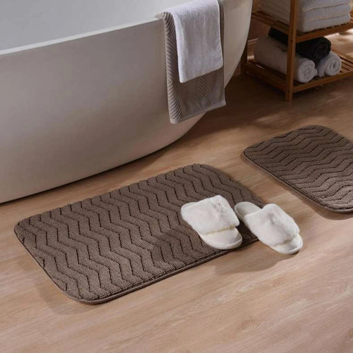 Basin 2-Piece Set Bathmat 50X80Cm And 40X60Cm - Brown Pan Home