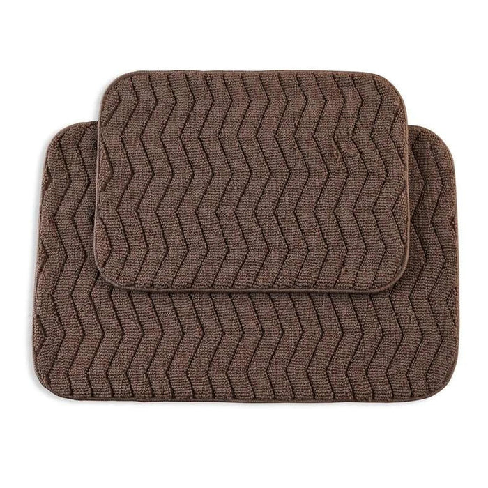 Basin 2-Piece Set Bathmat 50X80Cm And 40X60Cm - Brown Pan Home