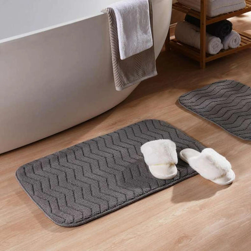 Basin 2-Piece Set Bathmat 50X80Cm And 40X60Cm - Silver Pan Home
