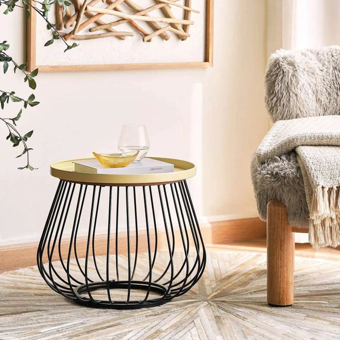 Bastion End Table Metal - Black & Yellow