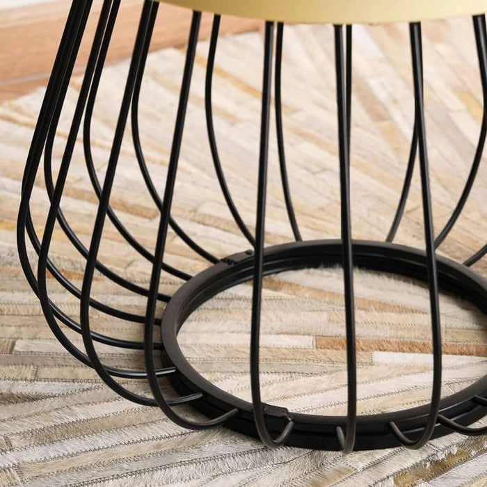 Bastion End Table Metal - Black & Yellow
