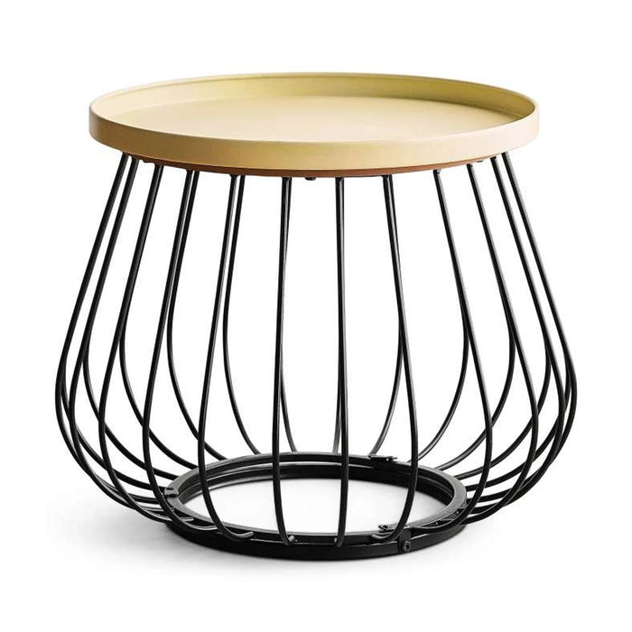 Bastion End Table Metal - Black & Yellow