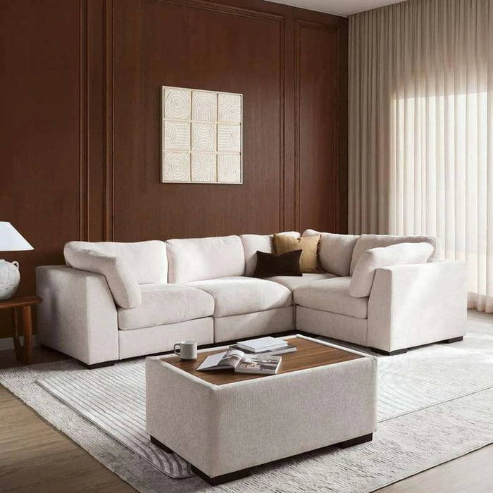 Beact Ottoman -Beige Pan Home