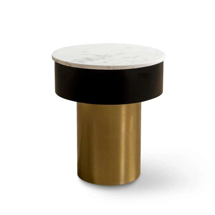 Beaton New End Table Marble - White Gold ~ White