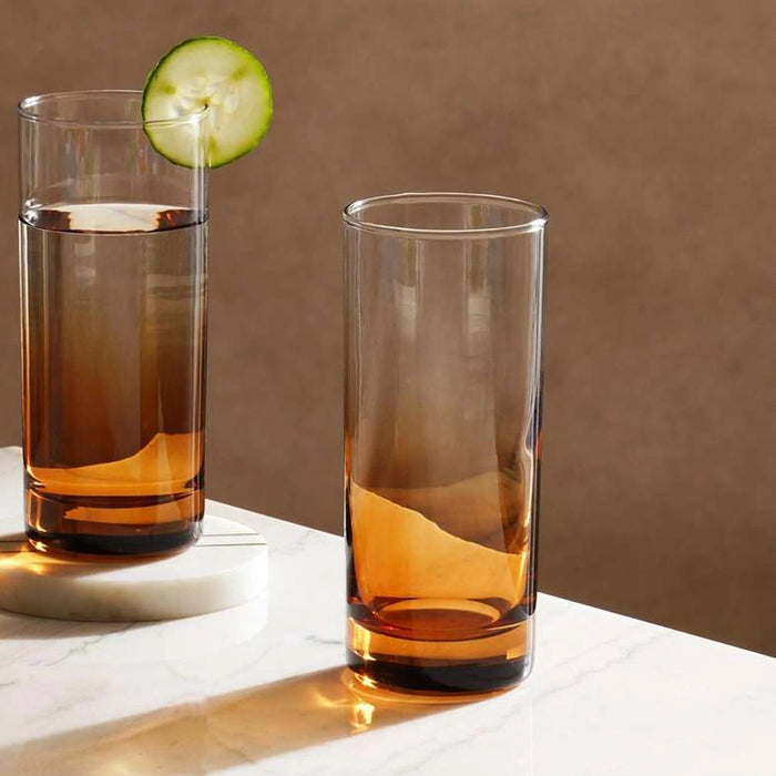 Beatriz 4-Piece Highball Glass Set 340Ml -Amber Pan Home