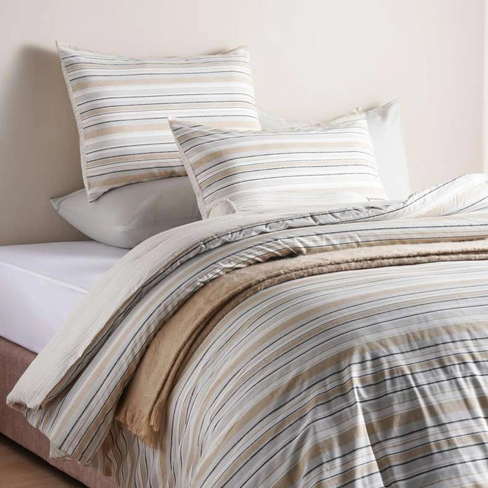 Beige Stripes 7-Piece Comforter Biab Set 233Cm X 243Cm - Beige