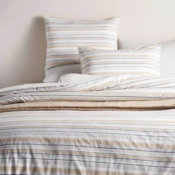 Beige Stripes 7-Piece Comforter Biab Set 233Cm X 243Cm - Beige
