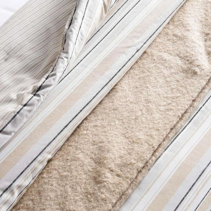 Beige Stripes 7-Piece Comforter Biab Set 233Cm X 243Cm - Beige