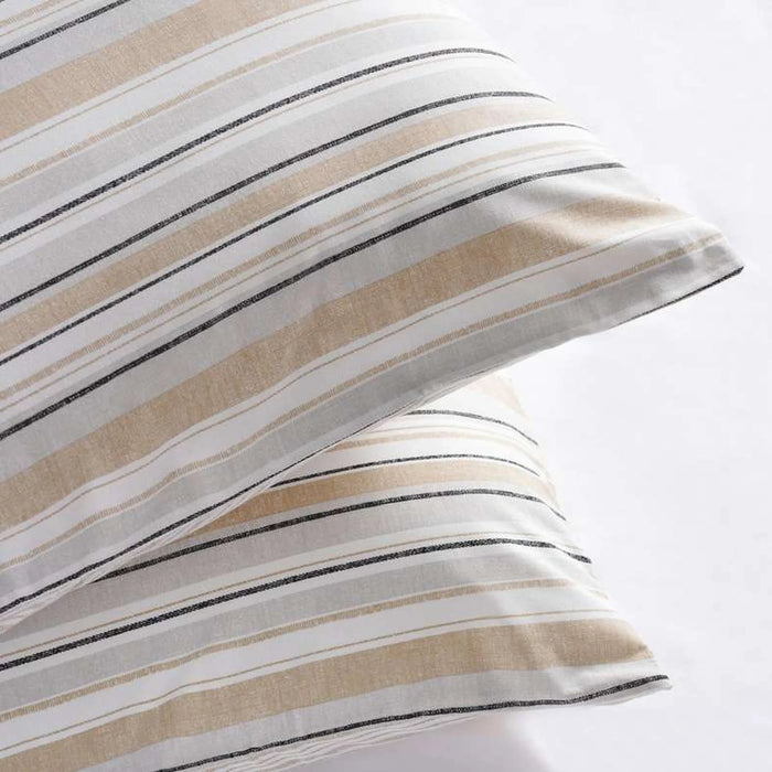 Beige Stripes 7-Piece Comforter Biab Set 233Cm X 243Cm - Beige