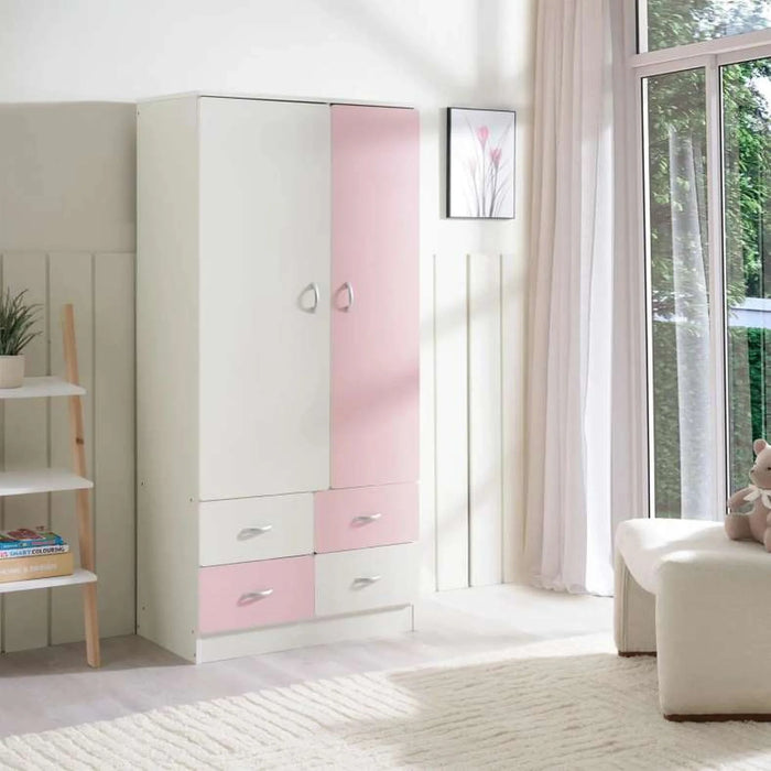 Bella Kids 2 Door Wardrobe - Pink Pan Home