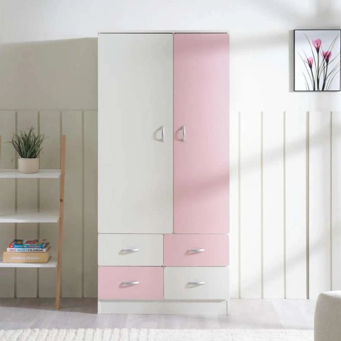 Bella Kids 2 Door Wardrobe - Pink Pan Home