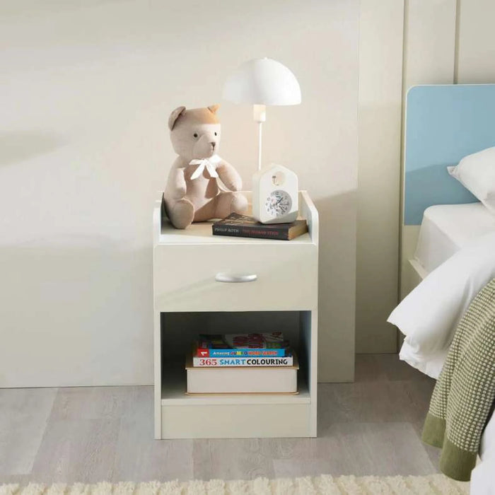 Bella Kids Nightstand With 1 Drawer And Storage - Blue