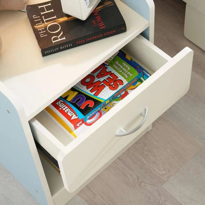 Bella Kids Nightstand With 1 Drawer And Storage - Blue